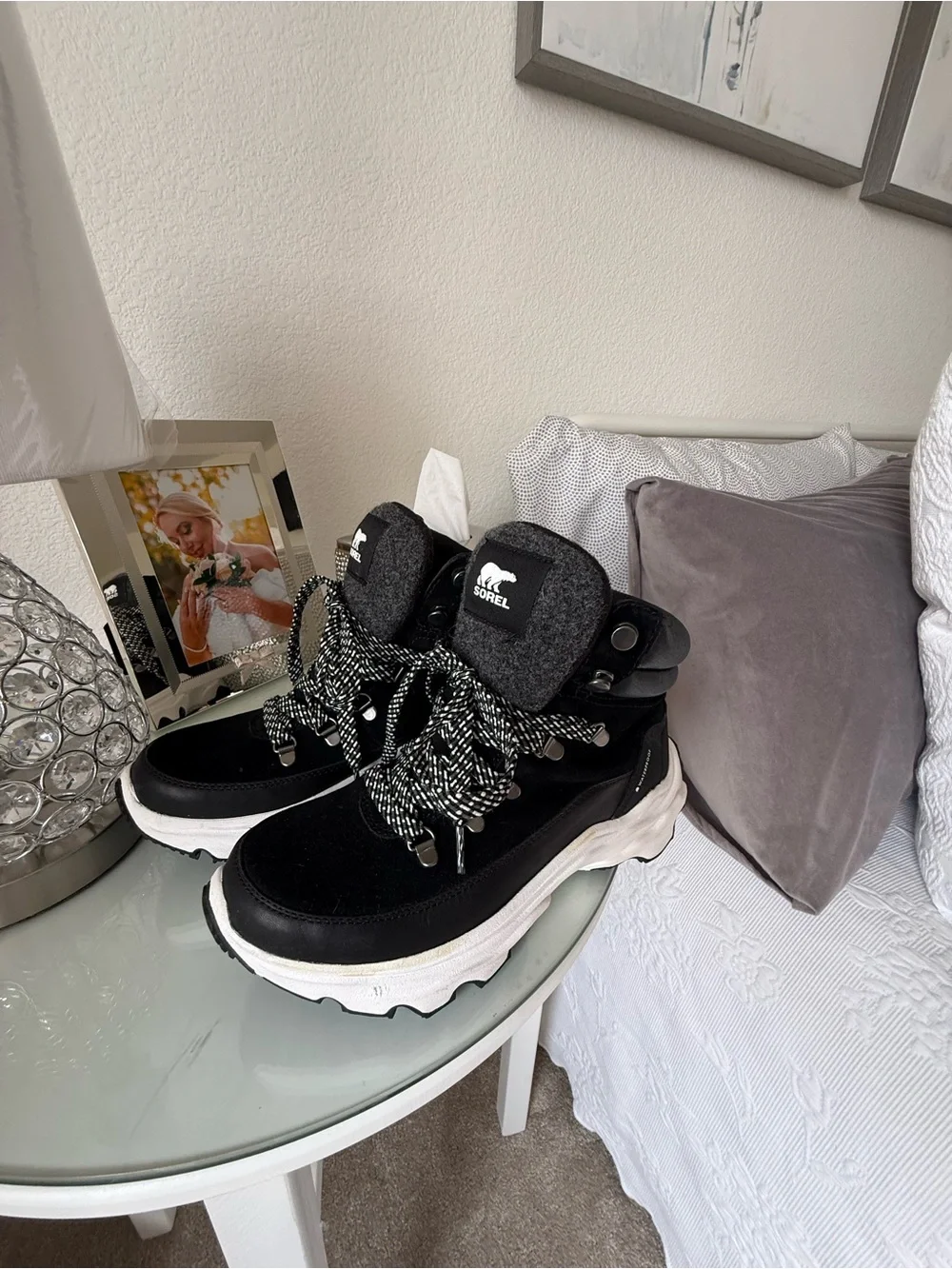 Sorel Black Faux-Fur Lined Lace-Up Sneaker